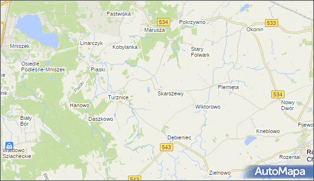 mapa Skarszewy gmina Grudziądz, Skarszewy gmina Grudziądz na mapie Targeo