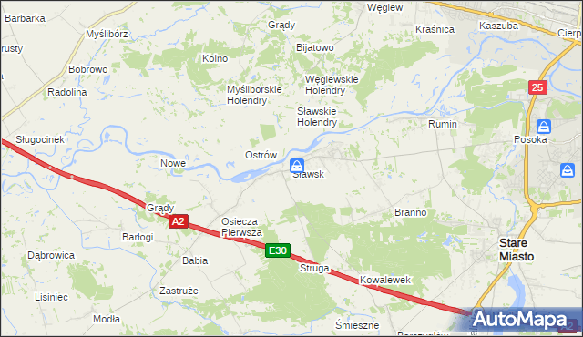 mapa Sławsk, Sławsk na mapie Targeo