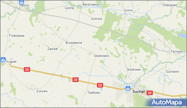 mapa Słodkówko, Słodkówko na mapie Targeo