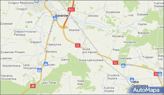 mapa Słupia pod Kępnem, Słupia pod Kępnem na mapie Targeo