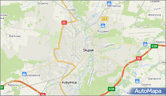 mapa Słupska, Słupsk na mapie Targeo