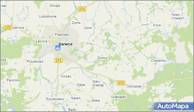 mapa Śmilcz, Śmilcz na mapie Targeo