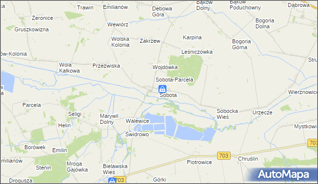 mapa Sobota gmina Bielawy, Sobota gmina Bielawy na mapie Targeo