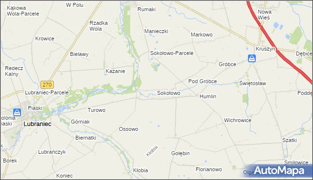 mapa Sokołowo gmina Brześć Kujawski, Sokołowo gmina Brześć Kujawski na mapie Targeo