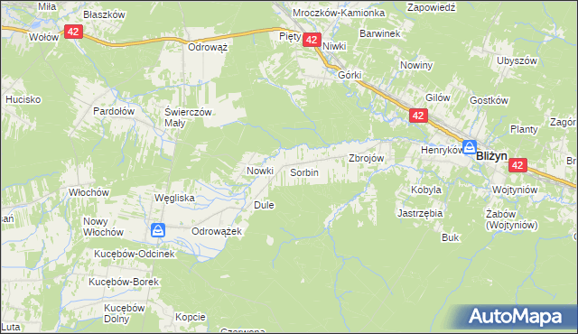 mapa Sorbin, Sorbin na mapie Targeo