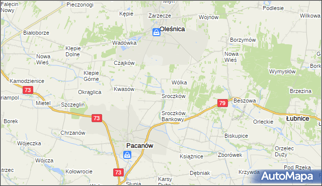 mapa Sroczków, Sroczków na mapie Targeo