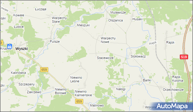 mapa Stacewicze, Stacewicze na mapie Targeo