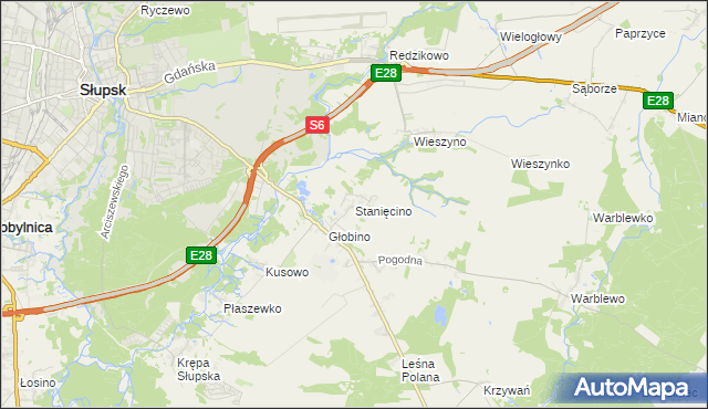 mapa Stanięcino, Stanięcino na mapie Targeo