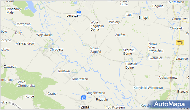 mapa Stara Zagość, Stara Zagość na mapie Targeo