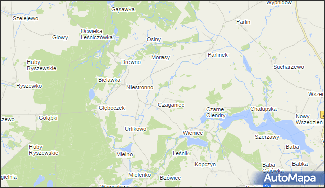 mapa Stary Gaj gmina Mogilno, Stary Gaj gmina Mogilno na mapie Targeo