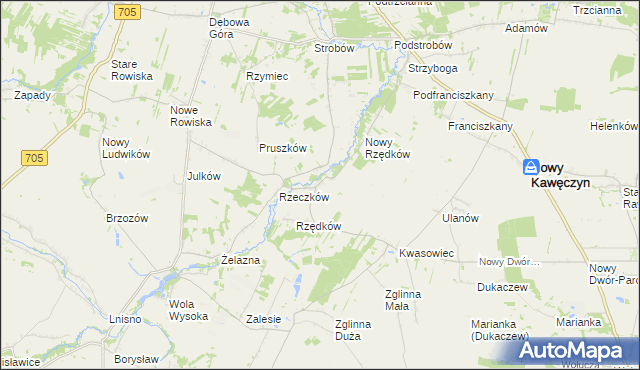 mapa Stary Rzędków, Stary Rzędków na mapie Targeo