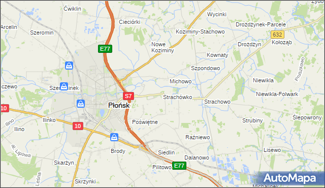 mapa Strachówko, Strachówko na mapie Targeo