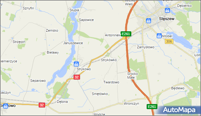 mapa Strykówko, Strykówko na mapie Targeo