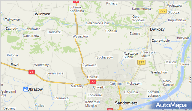 mapa Sucharzów, Sucharzów na mapie Targeo