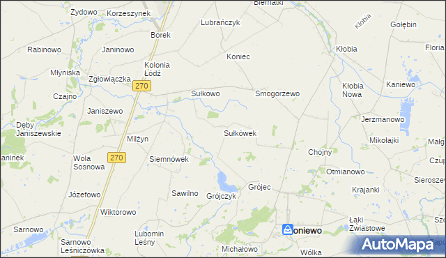 mapa Sułkówek, Sułkówek na mapie Targeo