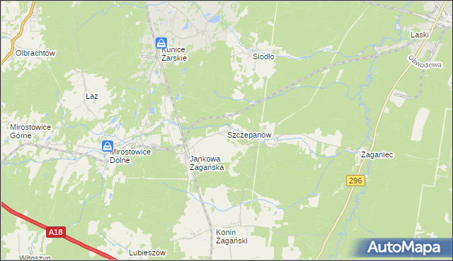 mapa Szczepanów gmina Iłowa, Szczepanów gmina Iłowa na mapie Targeo