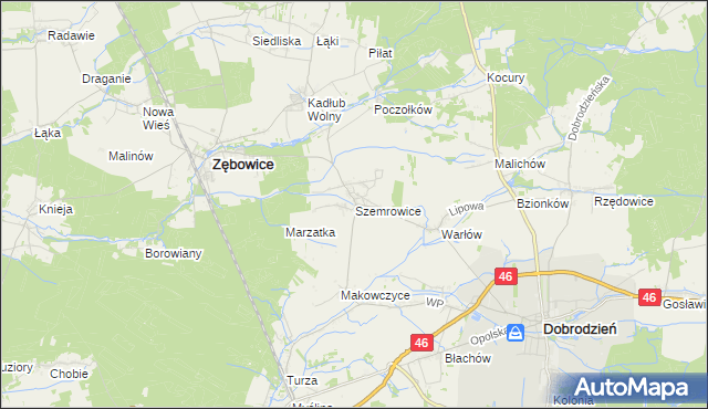 mapa Szemrowice, Szemrowice na mapie Targeo