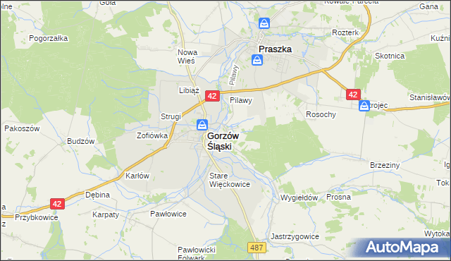 mapa Szyszków gmina Praszka, Szyszków gmina Praszka na mapie Targeo