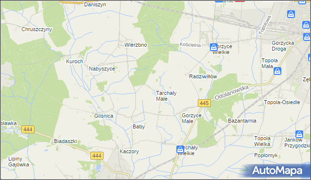 mapa Tarchały Małe, Tarchały Małe na mapie Targeo