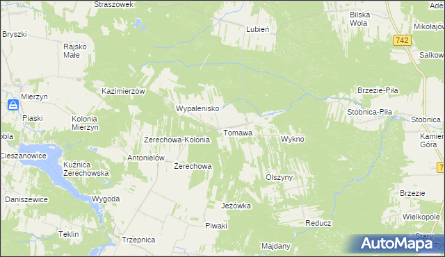 mapa Tomawa, Tomawa na mapie Targeo