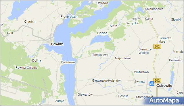 mapa Tomiszewo, Tomiszewo na mapie Targeo