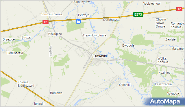 mapa Trawniki powiat świdnicki, Trawniki powiat świdnicki na mapie Targeo