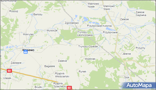 mapa Trynosy-Osiedle, Trynosy-Osiedle na mapie Targeo