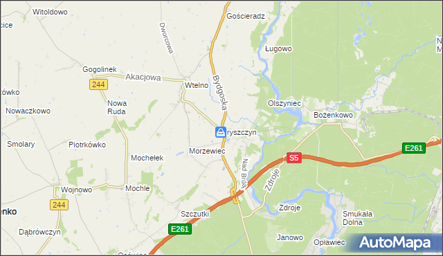 mapa Tryszczyn, Tryszczyn na mapie Targeo