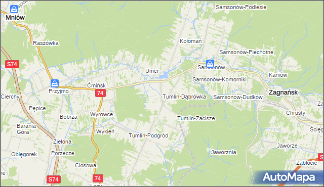 mapa Tumlin-Dąbrówka, Tumlin-Dąbrówka na mapie Targeo