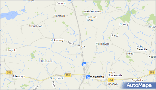 mapa Turza gmina Damasławek, Turza gmina Damasławek na mapie Targeo