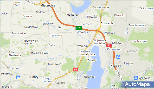 mapa Warężyn, Warężyn na mapie Targeo