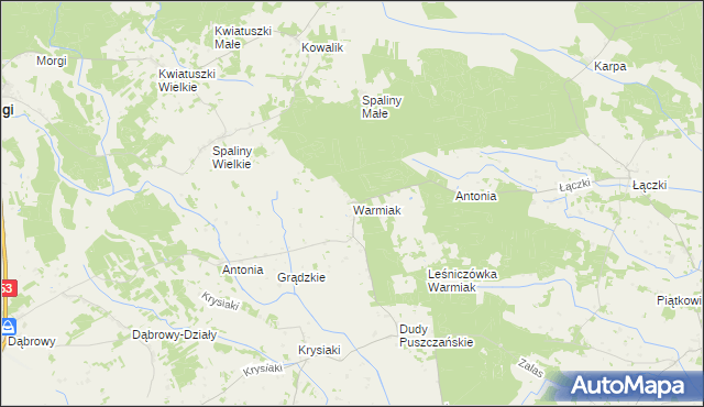 mapa Warmiak, Warmiak na mapie Targeo