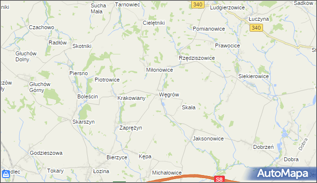 mapa Węgrów gmina Długołęka, Węgrów gmina Długołęka na mapie Targeo