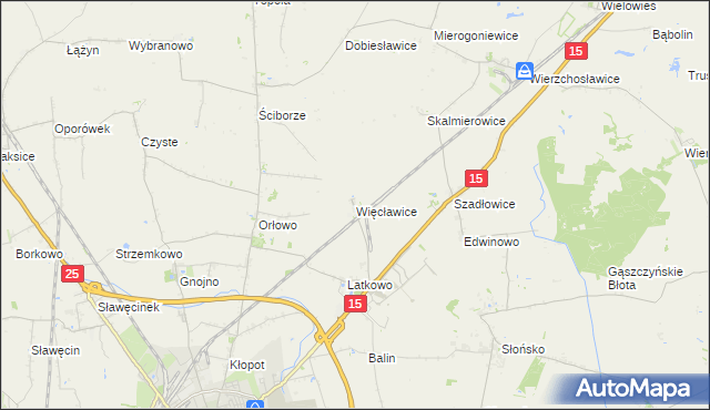 mapa Więcławice gmina Gniewkowo, Więcławice gmina Gniewkowo na mapie Targeo