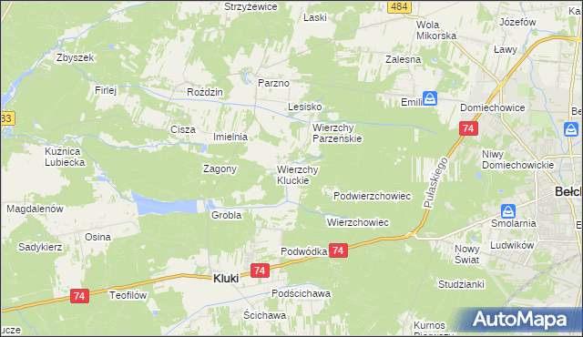 mapa Wierzchy Strzyżewskie, Wierzchy Strzyżewskie na mapie Targeo