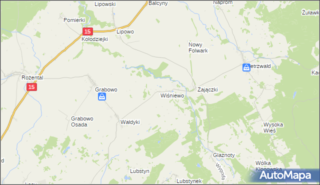 mapa Wiśniewo gmina Lubawa, Wiśniewo gmina Lubawa na mapie Targeo