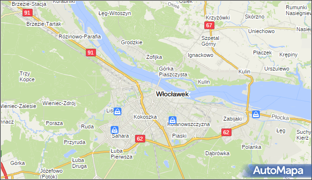 mapa Włocławka, Włocławek na mapie Targeo