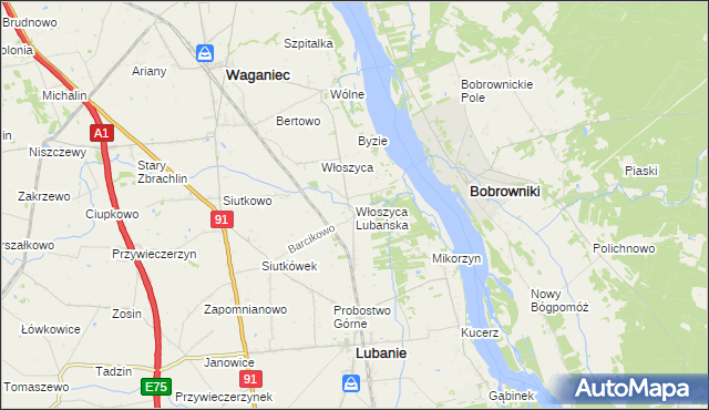 mapa Włoszyca Lubańska, Włoszyca Lubańska na mapie Targeo