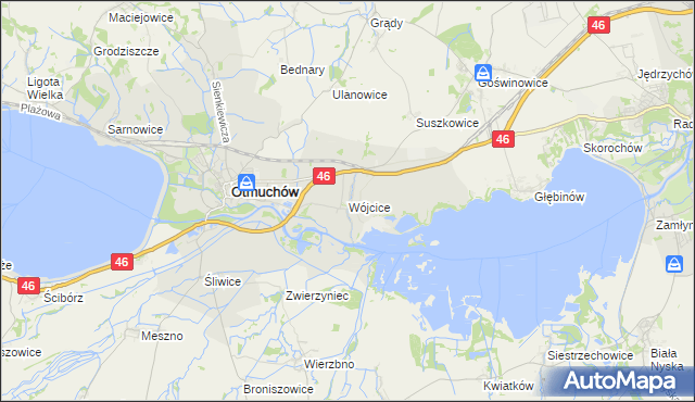 mapa Wójcice gmina Otmuchów, Wójcice gmina Otmuchów na mapie Targeo