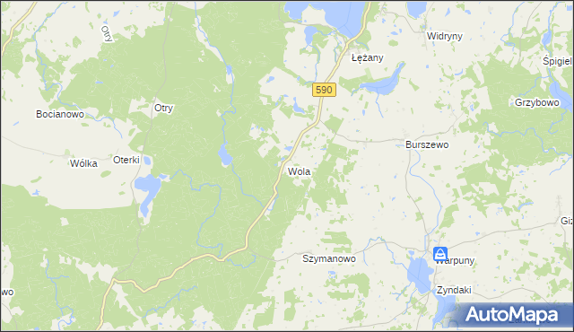 mapa Wola gmina Reszel, Wola gmina Reszel na mapie Targeo