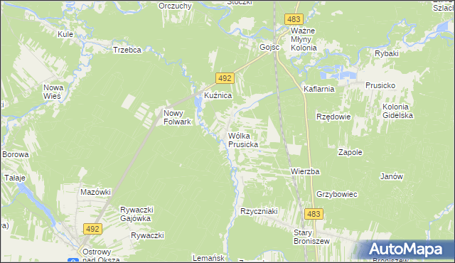 mapa Wólka Prusicka, Wólka Prusicka na mapie Targeo