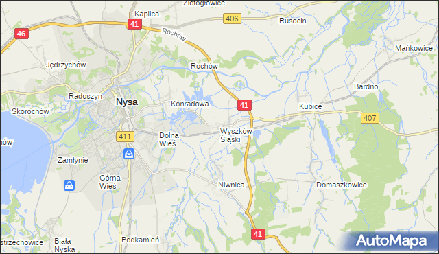 mapa Wyszków Śląski, Wyszków Śląski na mapie Targeo