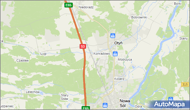 mapa Zakęcie, Zakęcie na mapie Targeo