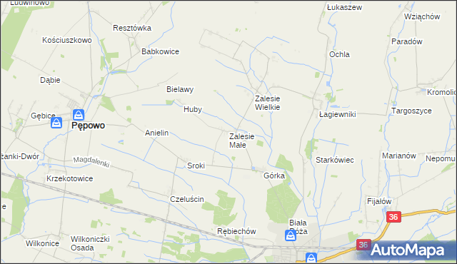 mapa Zalesie Małe, Zalesie Małe na mapie Targeo