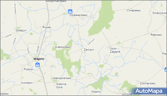 mapa Żarczyn gmina Kcynia, Żarczyn gmina Kcynia na mapie Targeo