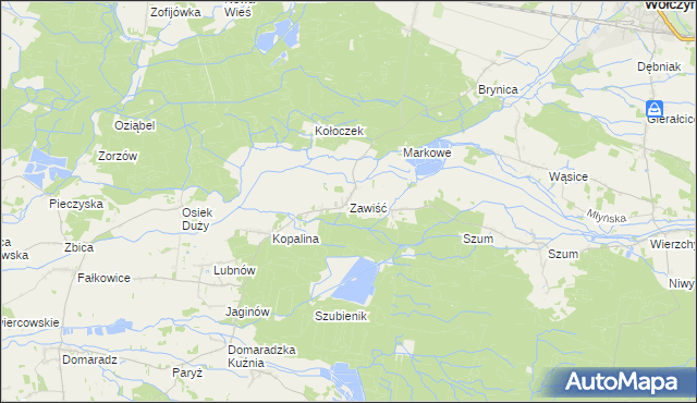 mapa Zawiść, Zawiść na mapie Targeo