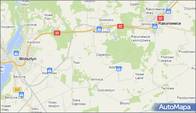 mapa Zdrogowo gmina Wolsztyn, Zdrogowo gmina Wolsztyn na mapie Targeo
