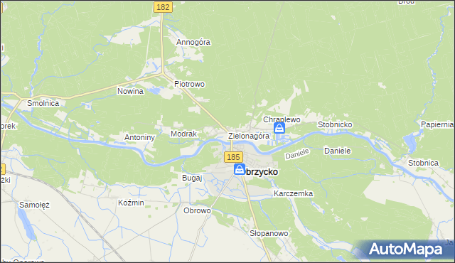 mapa Zielonagóra, Zielonagóra na mapie Targeo