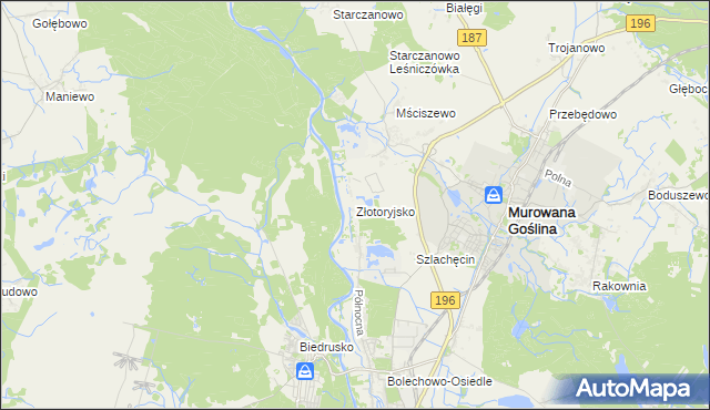 mapa Złotoryjsko, Złotoryjsko na mapie Targeo