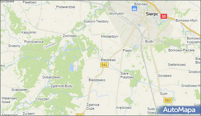 mapa Bledzewo, Bledzewo na mapie Targeo